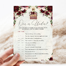 Vintage Travel Brautparty Game Over Under Card Einladung