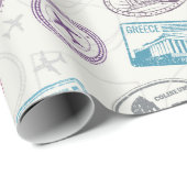 Vintage Travel/Briefmarke Packpapier (Rolleneckpunkt)