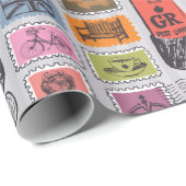 Vintage Travel/Briefmarke Packpapier (Rolleneckpunkt)