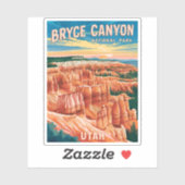 Vintage Travel Bryce Canyon Nationalpark Utah Aufkleber (Blatt)