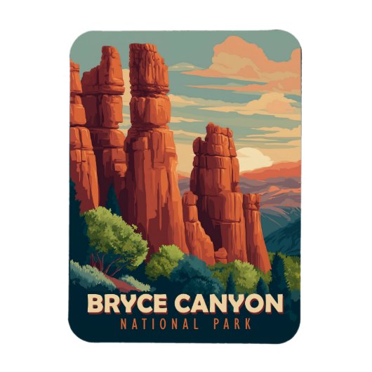 Vintage Travel Bryce Canyon Nationalpark Utah Magnet (Vertikal)