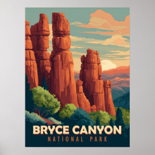 Vintage Travel Bryce Canyon Nationalpark Utah Poster