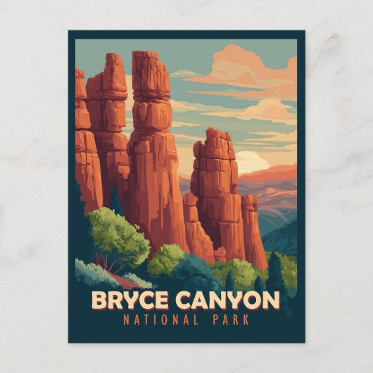 Vintage Travel Bryce Canyon Nationalpark Utah Postkarte (Vorderseite)
