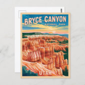 Vintage Travel Bryce Canyon Nationalpark Utah Postkarte (Vorne/Hinten)
