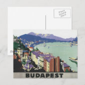 Vintage Travel Budapest Ungarn Postkarte (Vorne/Hinten)