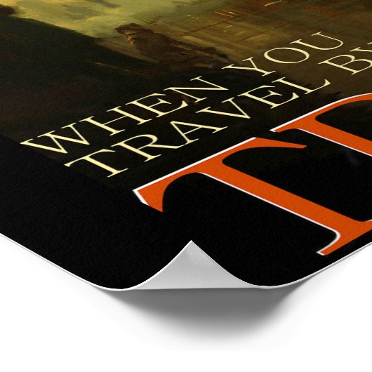 Vintage Travel by Train Poster (Ecke)