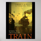 Vintage Travel by Train Poster (Vorne)