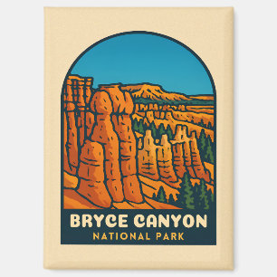 Vintage Travel Byce Canyon Nationalpark Retro Magnet