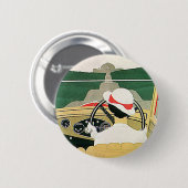 Vintage Travel, Cabrio Car im Land Button (Vorne & Hinten)