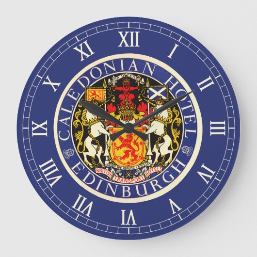 Vintage Travel Caledonian Hotel Edinburgh Schottla Große Wanduhr (Vorderseite)