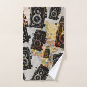 Vintage Travel Camera Muster Badhandtuch Set (Handtuch)