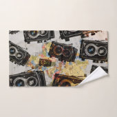 Vintage Travel Camera Muster Badhandtuch Set (Handtuch)