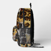 Vintage Travel Camera Muster Bedruckter Rucksack (Rechts)