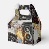 Vintage Travel Camera Muster Geschenkschachtel (Rückseite)