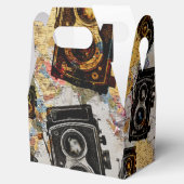 Vintage Travel Camera Muster Geschenkschachtel (Geöffnet)