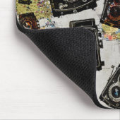 Vintage Travel Camera Muster Mousepad (Ecke)