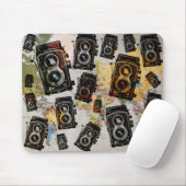 Vintage Travel Camera Muster Mousepad (Mit Mouse)