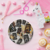 Vintage Travel Camera Muster Pappteller (Party)