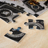 Vintage Travel Camera Muster Puzzle (Seite)