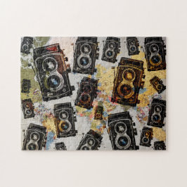 Vintage Travel Camera Muster Puzzle