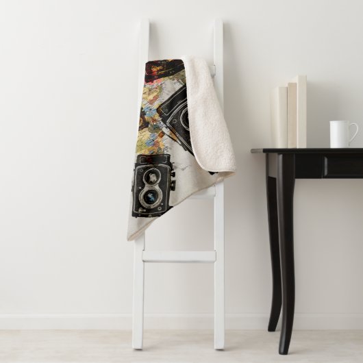 Vintage Travel Camera Muster Sherpadecke (Beispiel)