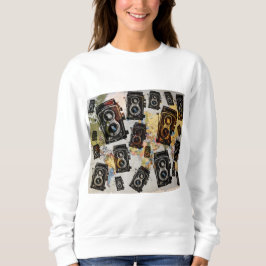 Vintage Travel Camera Muster Sweatshirt