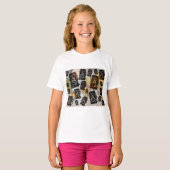 Vintage Travel Camera Muster T-Shirt (Vorne ganz)