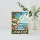 Vintage Travel Canggu Bali Indonesia Retro Landsch Postkarte (Stehend Vorderseite)