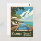 Vintage Travel Canggu Bali Indonesia Retro Landsch Postkarte (Vorne/Hinten)