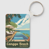Vintage Travel Canggu Bali Indonesia Retro Landsch Schlüsselanhänger (Rückseite)