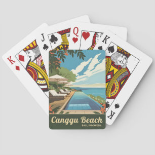 Vintage Travel Canggu Bali Indonesia Retro Landsch Spielkarten