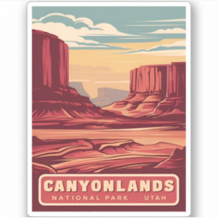 Vintage Travel Canyonlands Nationalpark Landschaft Aufkleber