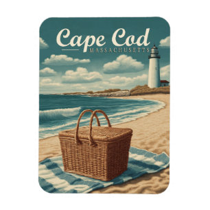 Vintage Travel Cape Cod Massachusetts Beach Retro Magnet