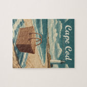 Vintage Travel Cape Cod Massachusetts Beach Retro Puzzle (Horizontal)