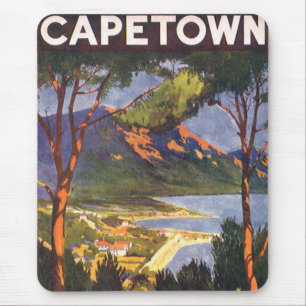 Vintage Travel, Cape Town, a City in South Africa Mousepad