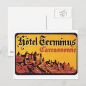 Vintage Travel Carcassonne Paradies für Kletterhex Postkarte (Vorne/Hinten)