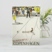 Vintage Travel Card Kopenhagen Dänemark (Stehend Vorderseite)