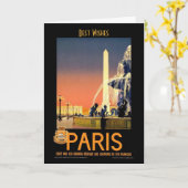 Vintage Travel Card Paris Karte (Gelbe Blume)