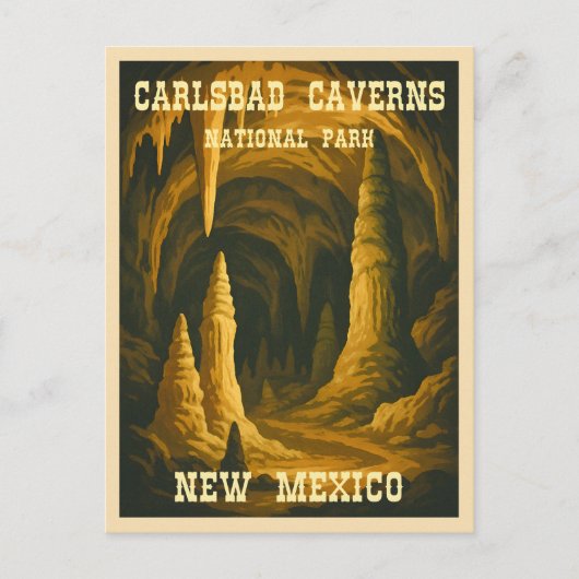 Vintage Travel Carlsbad Caverns Nationalpark Postkarte (Vorderseite)