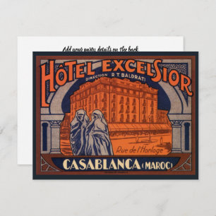 Vintage Travel, Casablanca in Marokko, Afrika Einladung