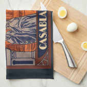 Vintage Travel, Casablanca in Marokko, Afrika Geschirrtuch (Viertel Falte)