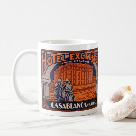 Vintage Travel, Casablanca in Marokko, Afrika Kaffeetasse (Mit Donut)