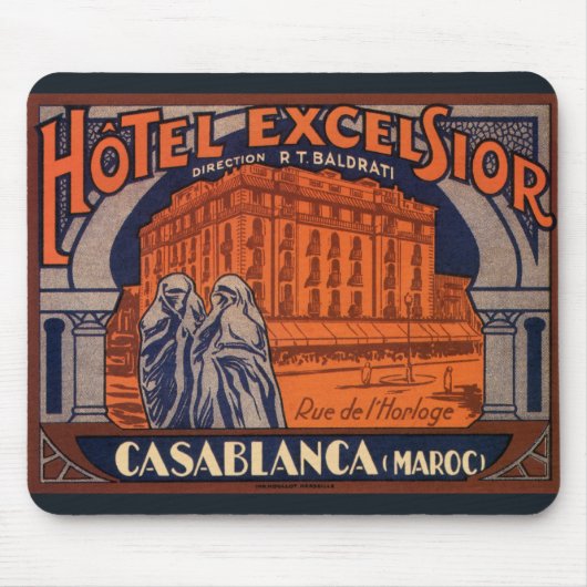 Vintage Travel, Casablanca in Marokko, Afrika Mousepad (Vorne)