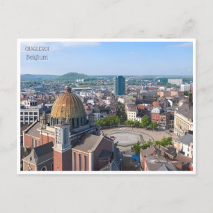 Vintage travel charleroi belgium Belgique RETRO Postkarte