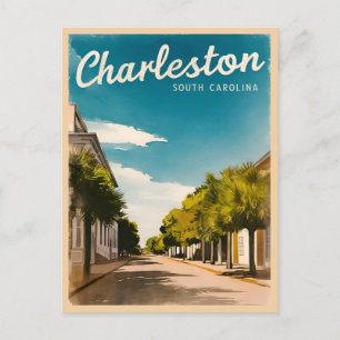 Vintage Travel Charleston South Carolina Retro Postkarte
