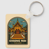 Vintage Travel Chiang Mai Thailand Retro Schlüsselanhänger (Rückseite)