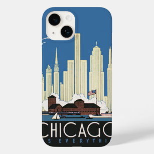 Vintage Travel Chicago hat alles, was City Skyline Case-Mate iPhone Hülle