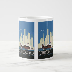 Vintage Travel Chicago hat alles, was City Skyline Jumbo-Tasse