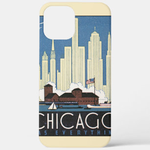 Vintage Travel Chicago Illinois Skyscraper Skyline Case-Mate iPhone Hülle