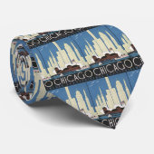 Vintage Travel Chicago Illinois Skyscraper Skyline Krawatte (Gerollt)